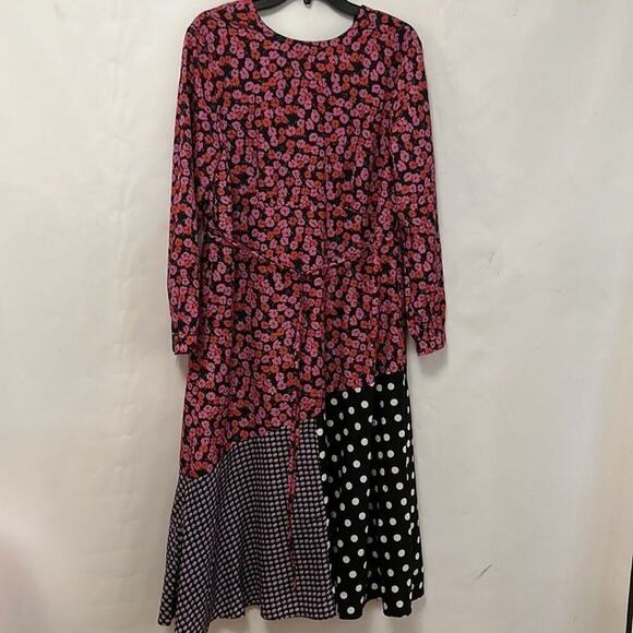 PAPER PARACHUTE MIXED‎ BOTANICAL POLKA DOT MAXI DRESS NWT SIZE L - Picture 1 of 11